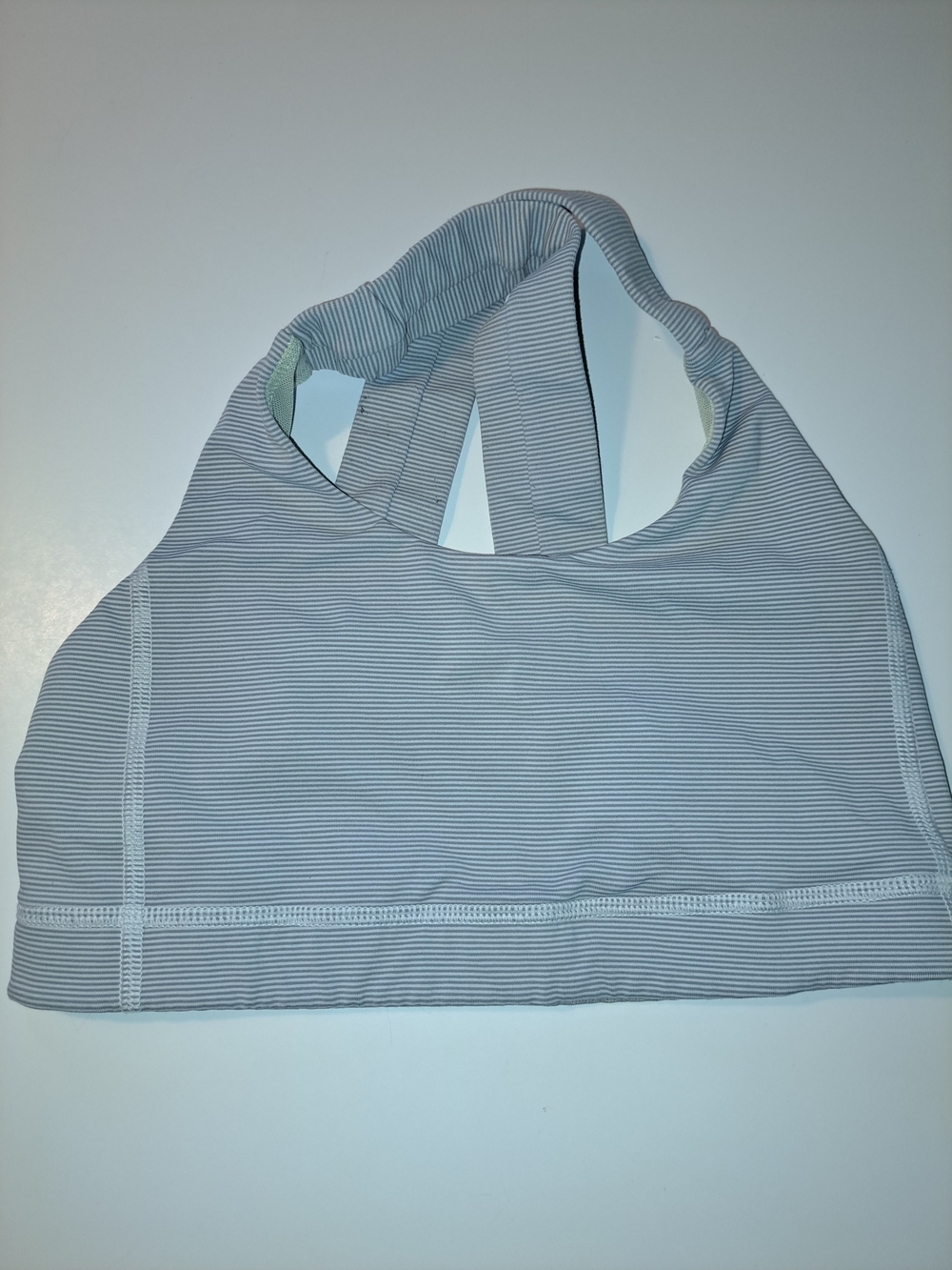 Lululemom Striped Light Gray Sports Bra